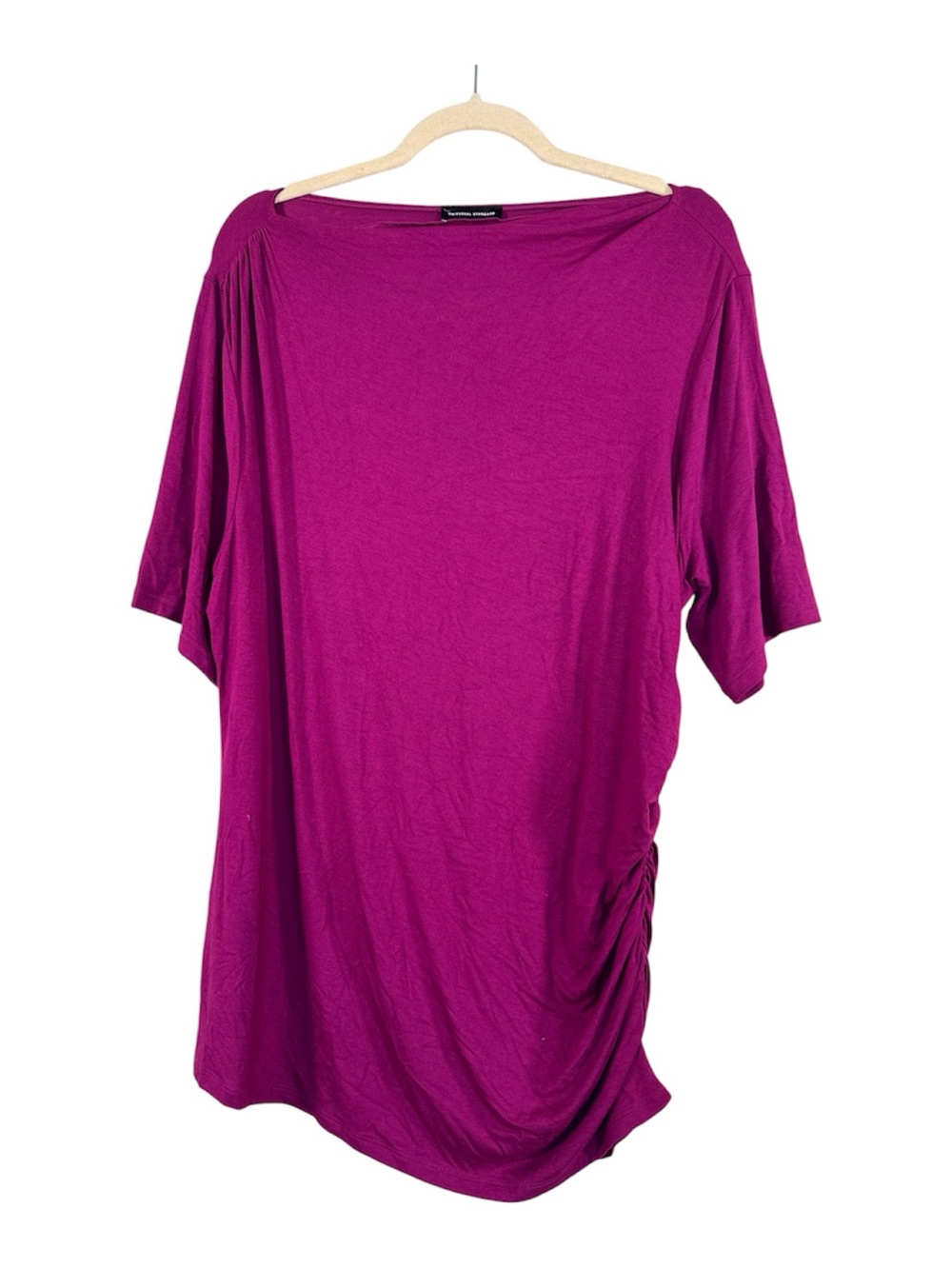 Universal Standard Magenta Pink Tunic Blouse Womens 18/20 Ruched Classic